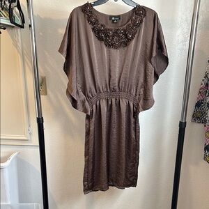 AB Studio Dress with Beaded Neckline